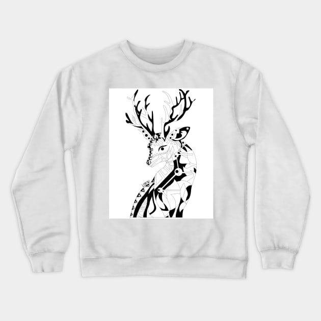 dear deer ecopop mexican pattern reindeer art Crewneck Sweatshirt by jorge_lebeau